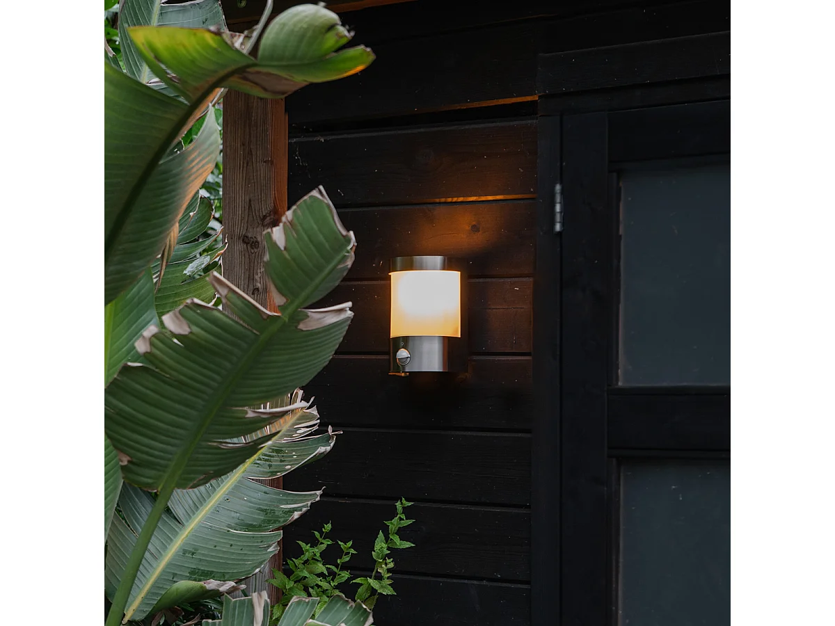 Applique d'extérieur moderne en acier inoxydable avec détecteur de mouvement IP44 - Mira