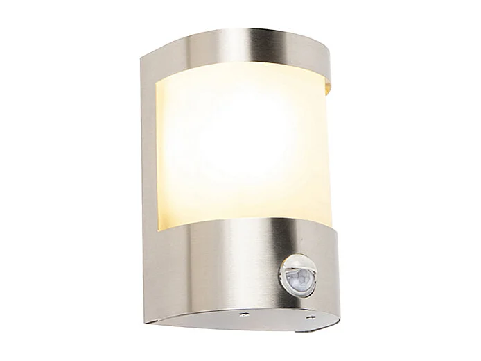 Applique d'extérieur moderne en acier inoxydable avec détecteur de mouvement IP44 - Mira