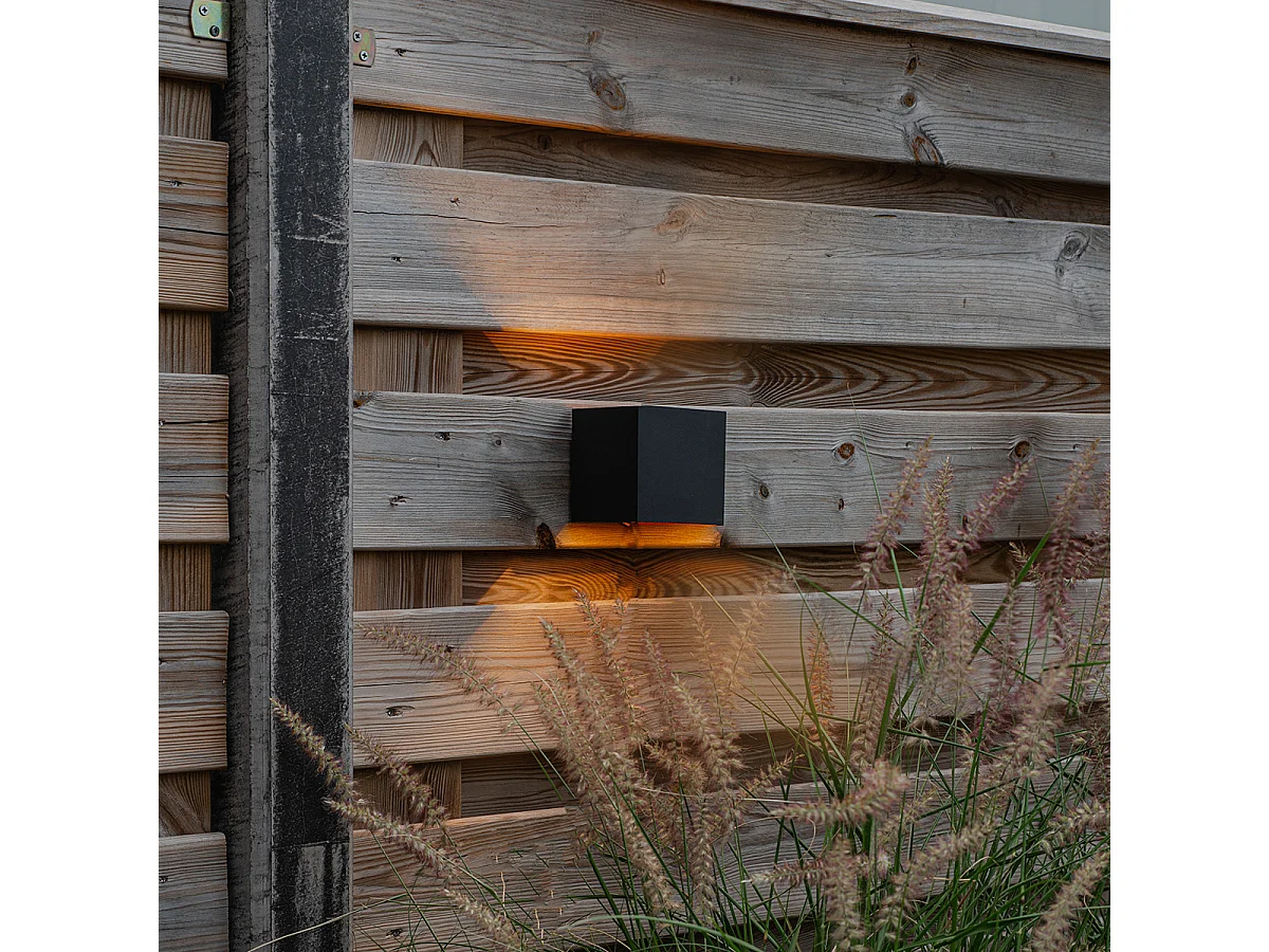 Applique d'extérieur noir avec or avec LED 2 lumières IP54 - Edwin