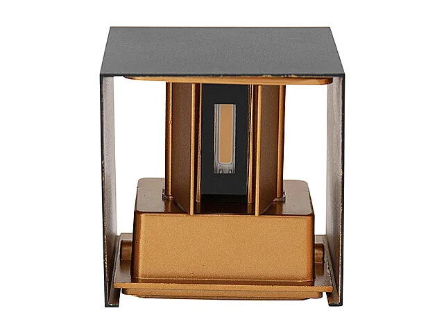 Applique d'extérieur noir avec or avec LED 2 lumières IP54 - Edwin