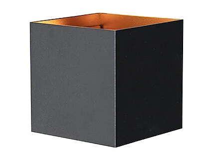 Applique d'extérieur noir avec or avec LED 2 lumières IP54 - Edwin