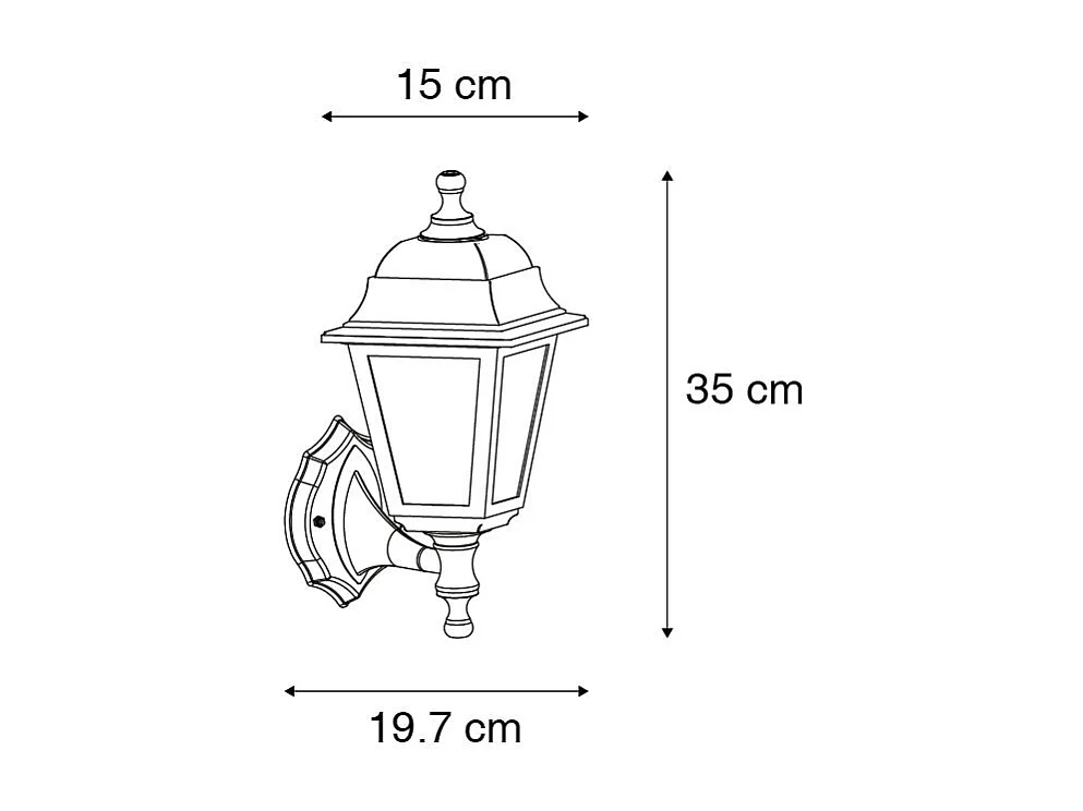 Applique d'extérieur classique noire réglable IP44 - Capital