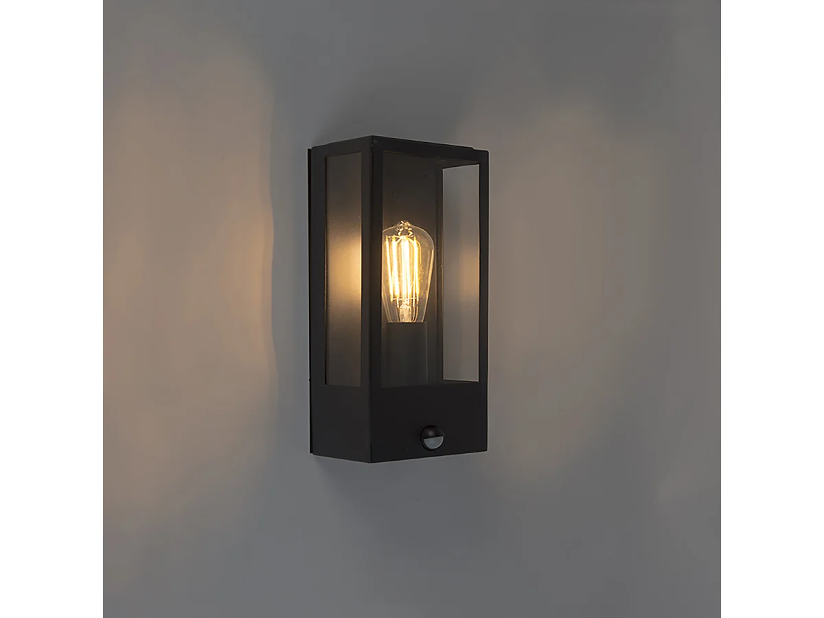 Lot de 2 appliques extérieures noires avec détecteur de mouvement - Rotterdam