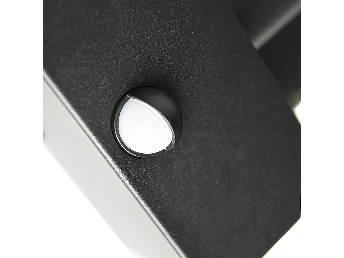 Lot de 2 appliques extérieures noires avec détecteur de mouvement - Rotterdam