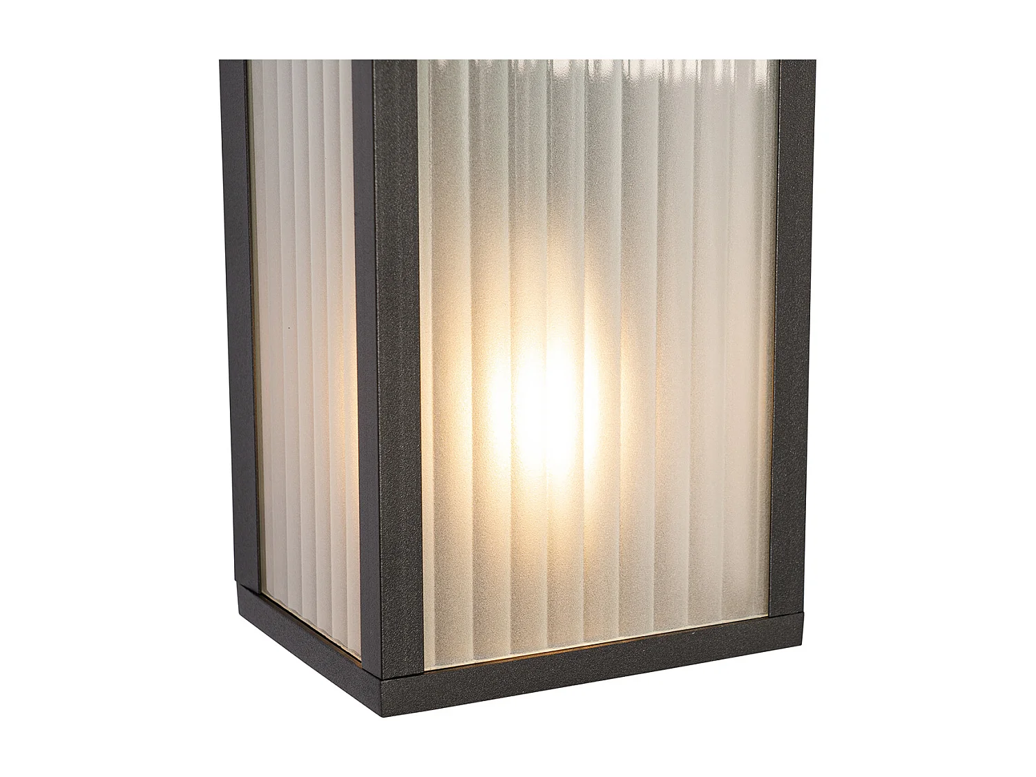 Applique d'extérieur noire avec verre nervuré 2 lumières IP44 - Charlois