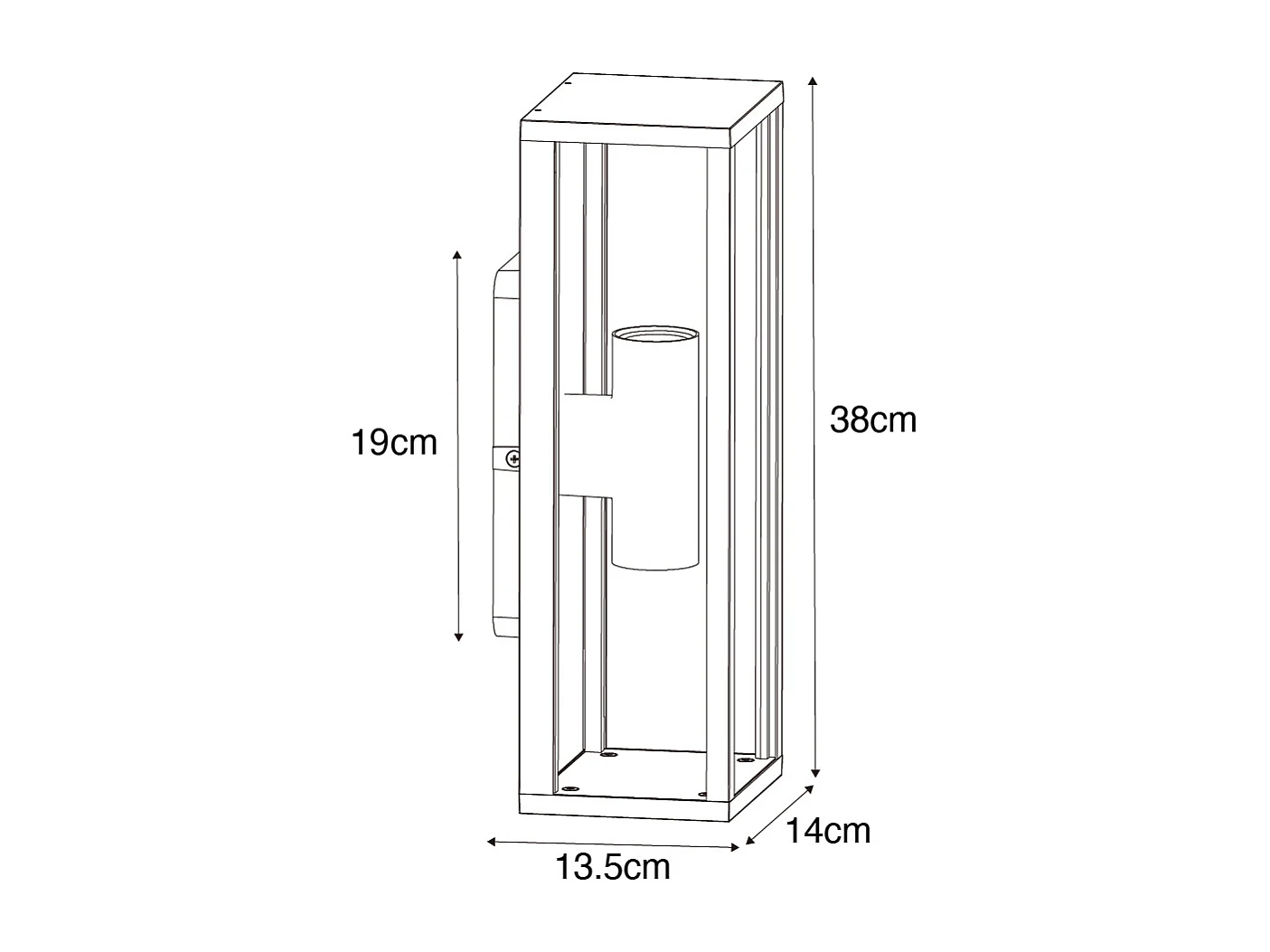 Applique d'extérieur noire avec verre nervuré 2 lumières IP44 - Charlois