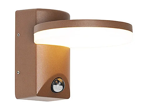 Applique d'extérieur brun rouille avec détecteur de mouvement LED IP54 - Esmee