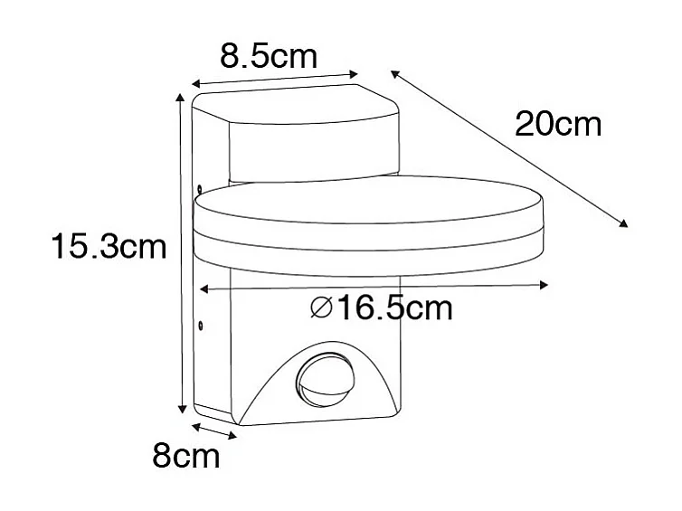 Applique d'extérieur brun rouille avec détecteur de mouvement LED IP54 - Esmee