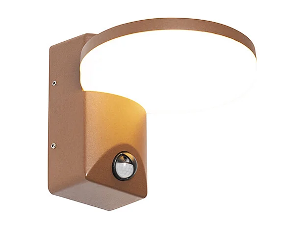 Applique d'extérieur brun rouille avec détecteur de mouvement LED IP54 - Esmee