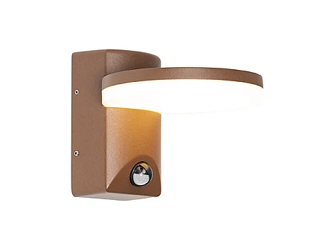 Applique d'extérieur brun rouille avec détecteur de mouvement LED IP54 - Esmee