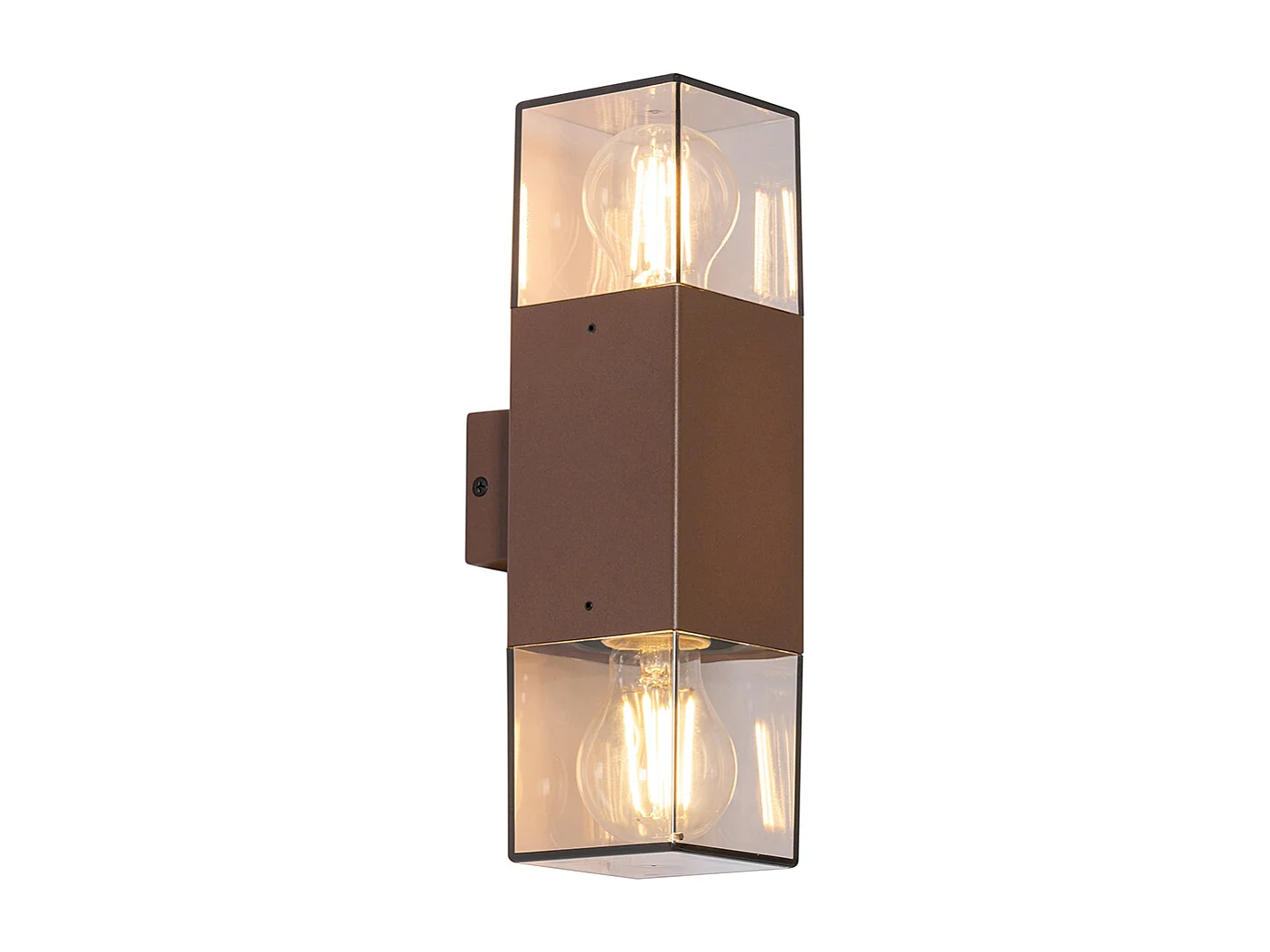 Applique d'extérieur marron rouille avec abat-jour fumé 2 lumières IP44 - Danemark