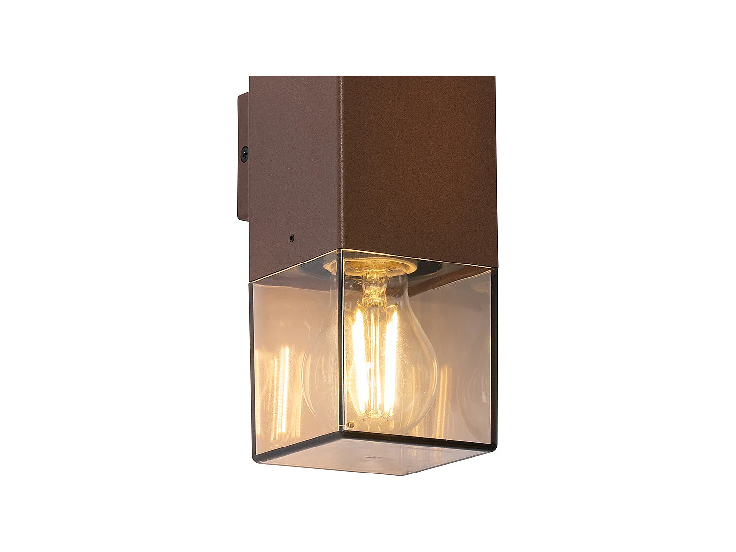 Applique d'extérieur marron rouille avec abat-jour fumé 2 lumières IP44 - Danemark