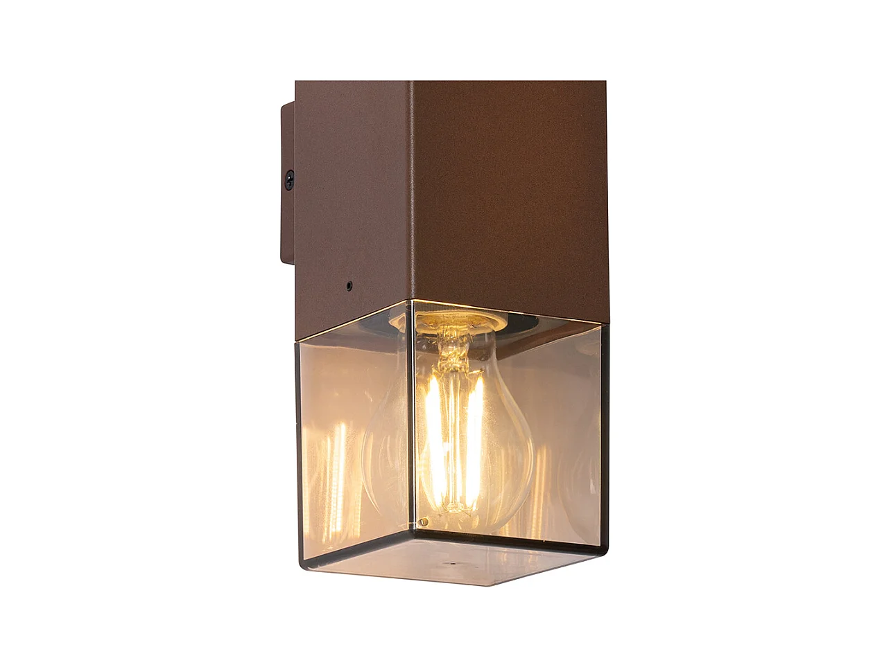 Applique d'extérieur marron rouille avec abat-jour fumé 2 lumières IP44 - Danemark