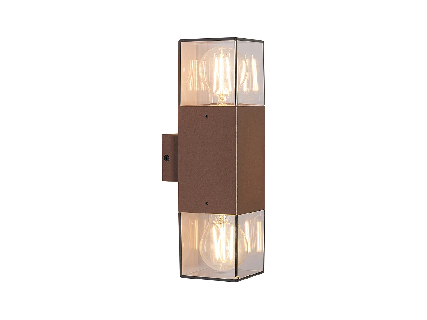 Applique d'extérieur marron rouille avec abat-jour fumé 2 lumières IP44 - Danemark