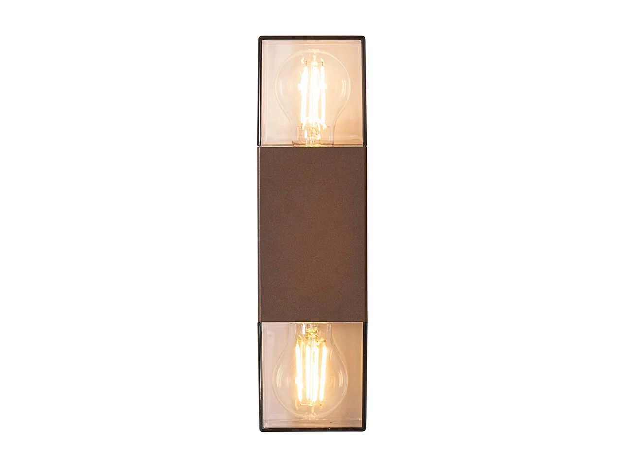 Applique d'extérieur marron rouille avec abat-jour fumé 2 lumières IP44 - Danemark