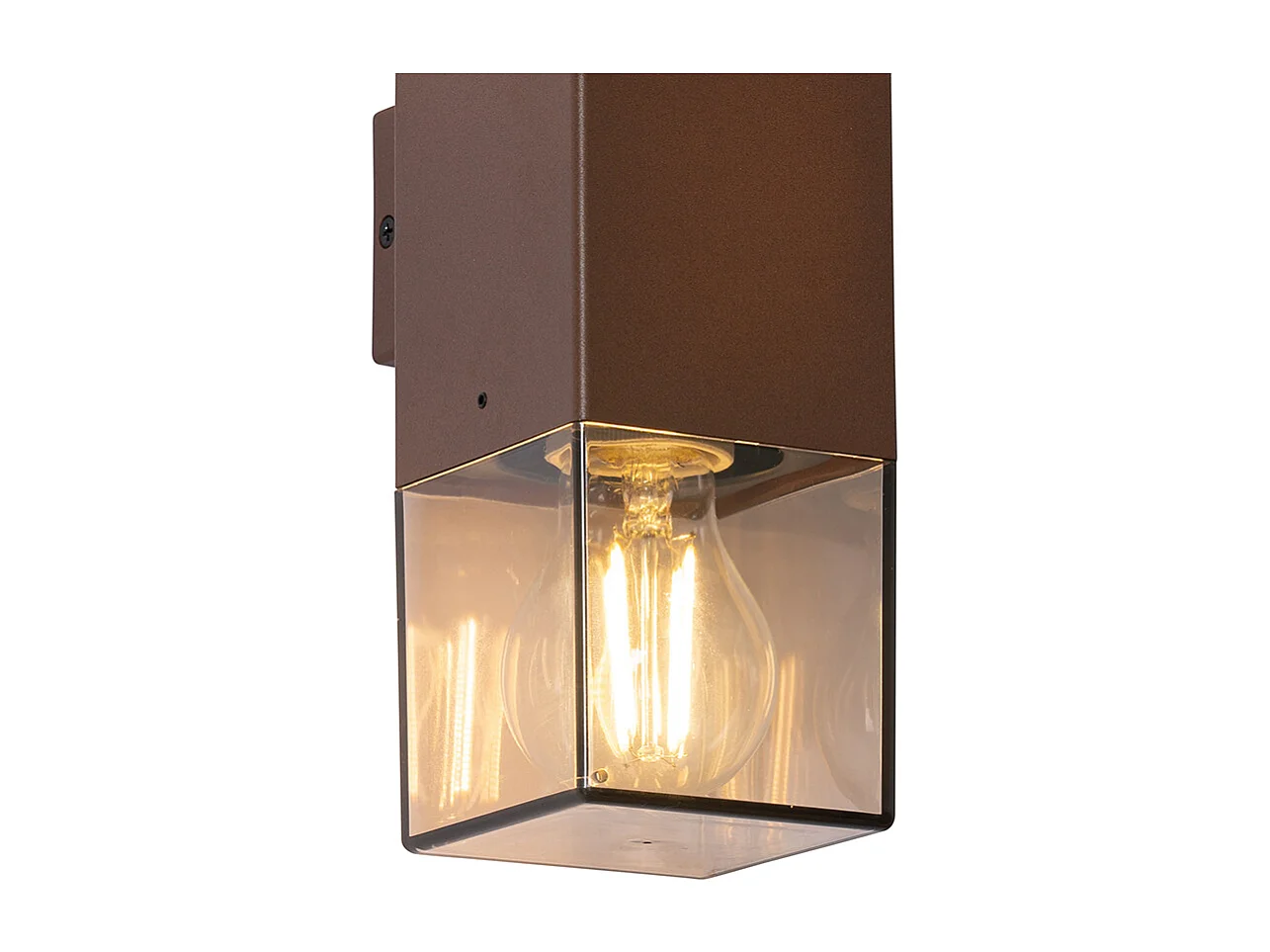 Applique murale extérieure brun rouille avec abat-jour fumé 2 lumières IP44 - Denmark