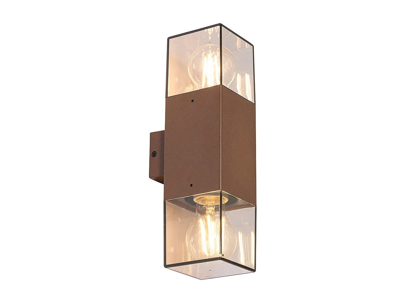 Applique murale extérieure brun rouille avec abat-jour fumé 2 lumières IP44 - Denmark