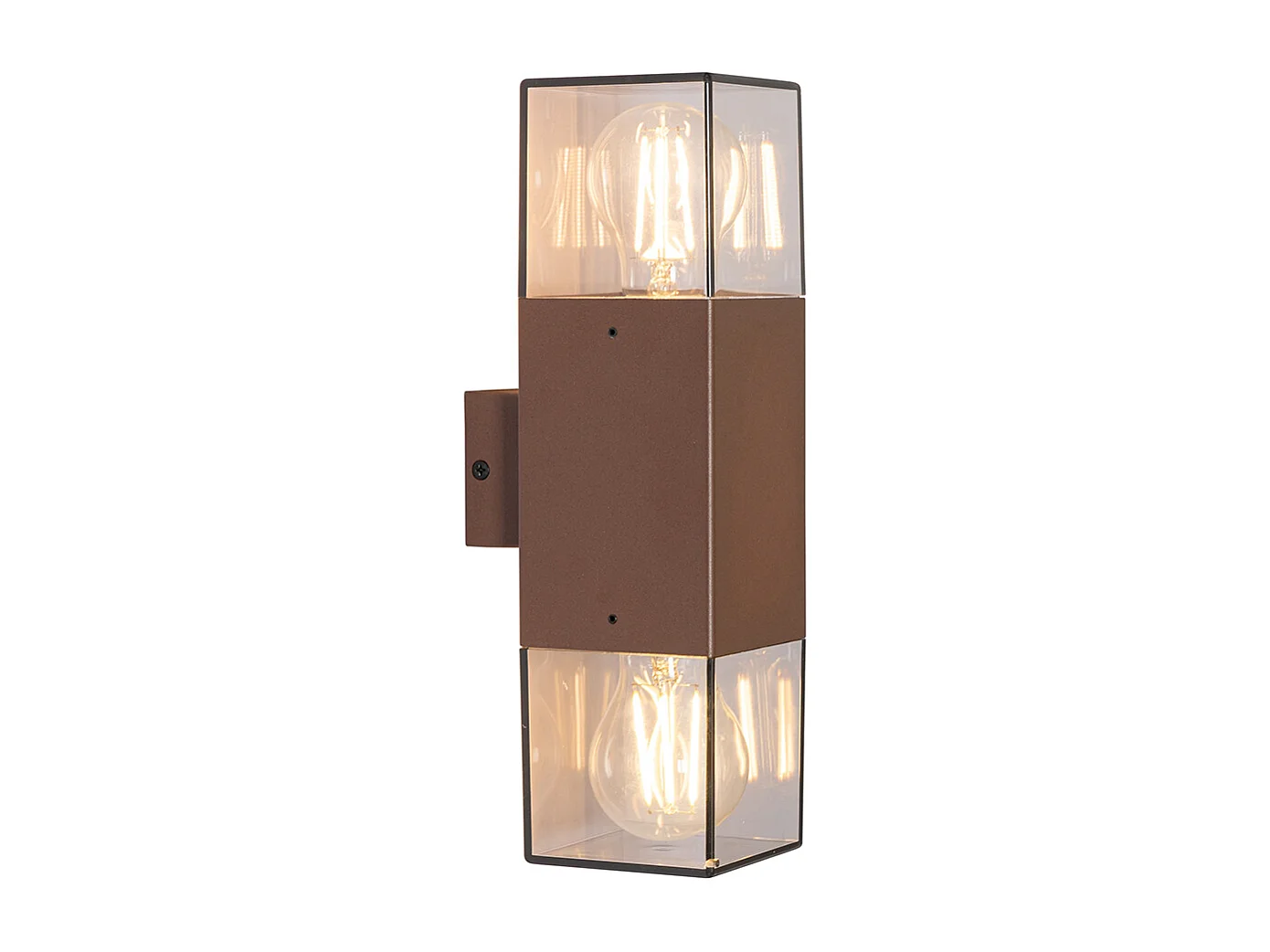 Applique murale extérieure brun rouille avec abat-jour fumé 2 lumières IP44 - Denmark