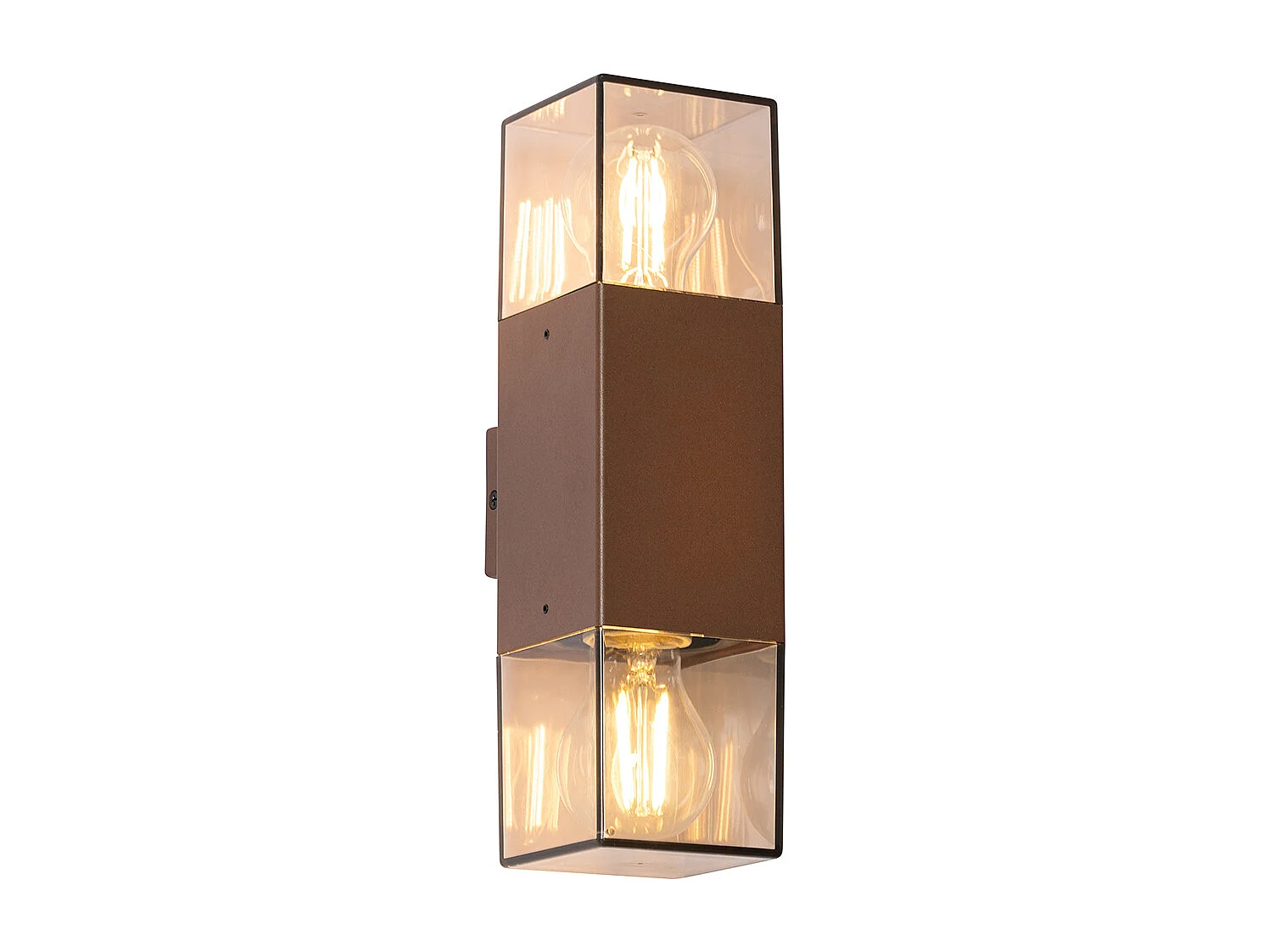 Applique murale extérieure brun rouille avec abat-jour fumé 2 lumières IP44 - Denmark