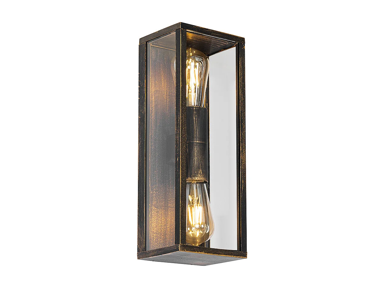 Applique murale vintage or antique 38 cm 2 lumières IP44 - Charlois