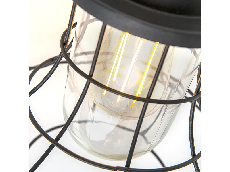 Applique murale country noir IP44 - Moreno