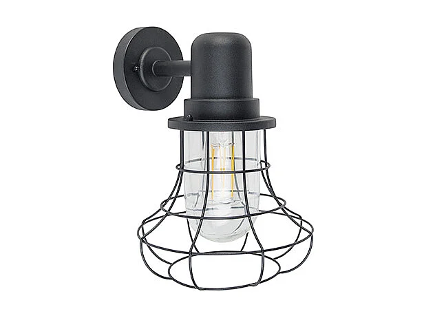 Applique murale country noir IP44 - Moreno