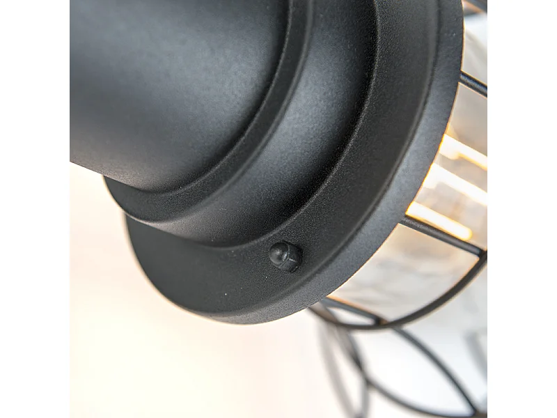 Applique murale d'extérieur rustique noire IP44 - Moreno