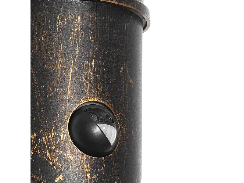 Applique murale d'extérieur or antique IP54 avec détecteur de mouvement - Kiki
