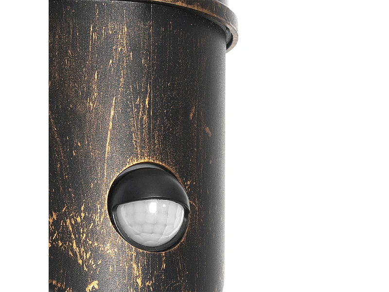 Applique murale d'extérieur or antique IP54 avec détecteur de mouvement - Kiki