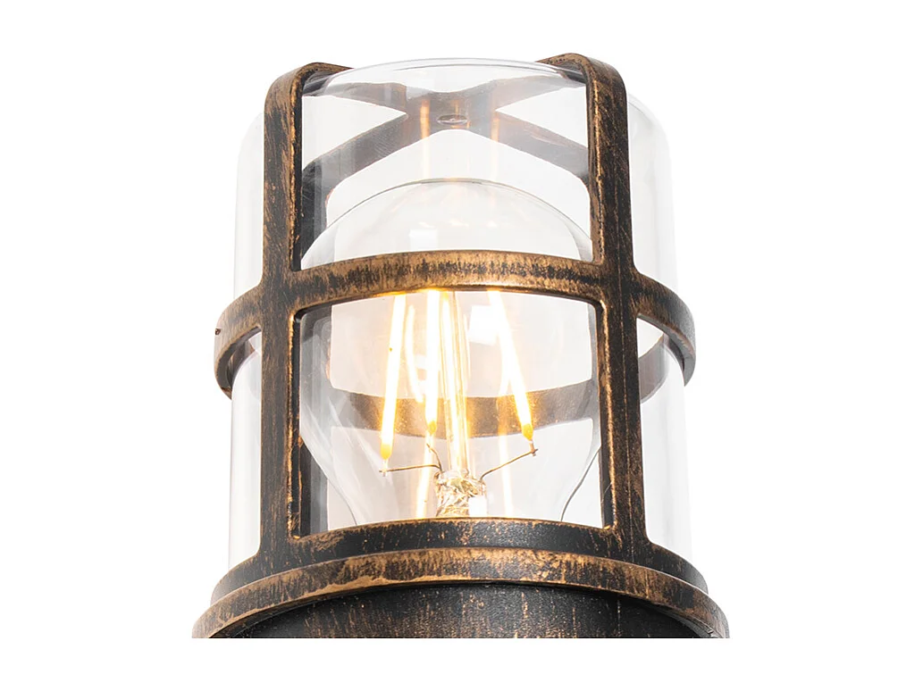 Applique murale d'extérieur or antique IP54 avec détecteur de mouvement - Kiki