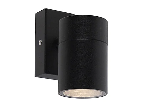 Applique murale d'extérieur noire en acier inoxydable GU10 50mm IP44 - Solo