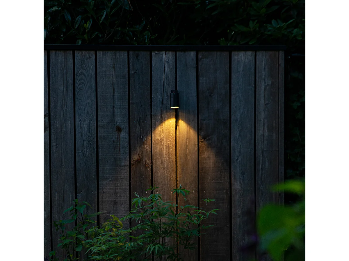 Applique murale d'extérieur noire en acier inoxydable GU10 50mm IP44 - Solo