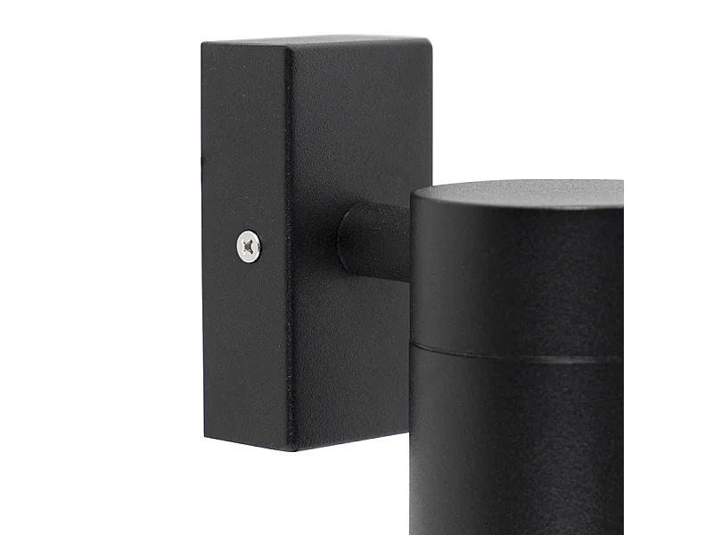 Applique murale d'extérieur noire en acier inoxydable GU10 50mm IP44 - Solo