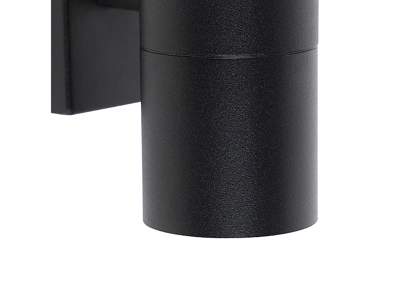 Applique murale d'extérieur noire en acier inoxydable GU10 50mm IP44 - Solo