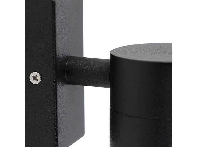 Applique murale d'extérieur noire en acier inoxydable GU10 50mm IP44 - Solo