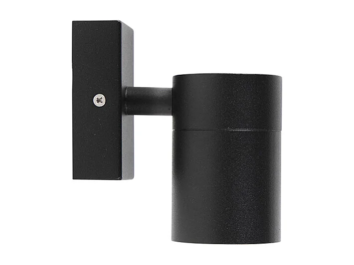 Applique murale d'extérieur noire en acier inoxydable GU10 50mm IP44 - Solo