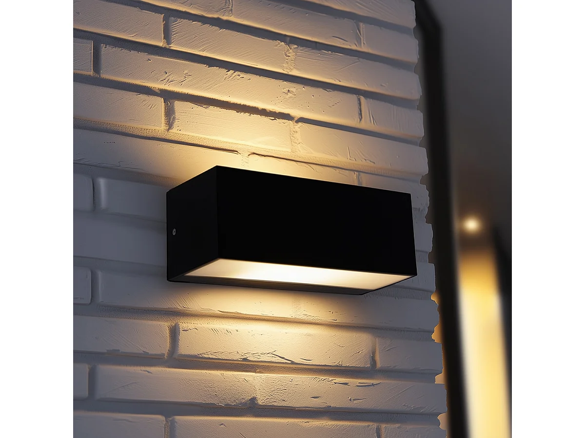 Applique murale intelligente moderne noire IP65 avec Wifi A60 - Houks