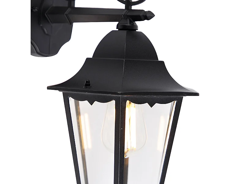 Lanterne murale extérieure classique noire IP44 - Havana Down