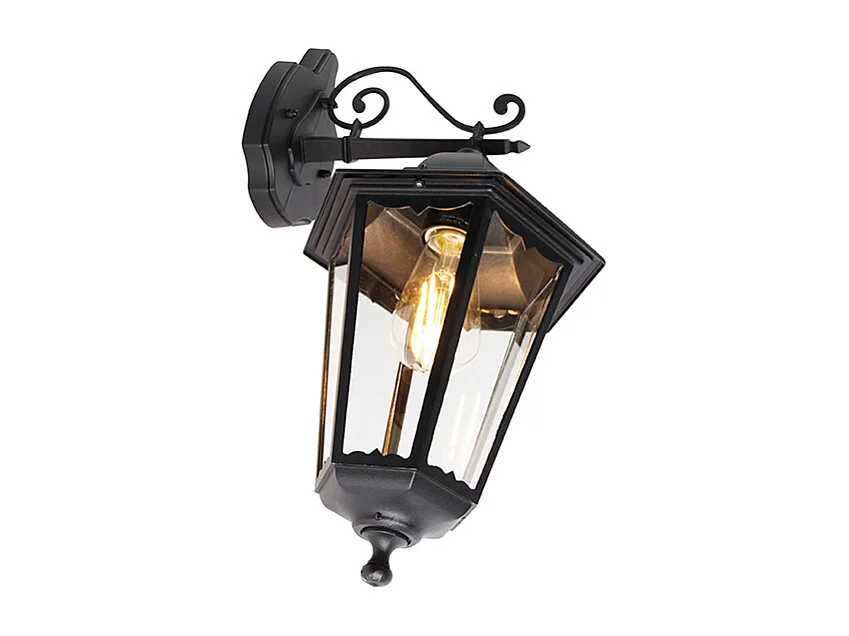 Lanterne murale extérieure classique noire IP44 - Havana Down