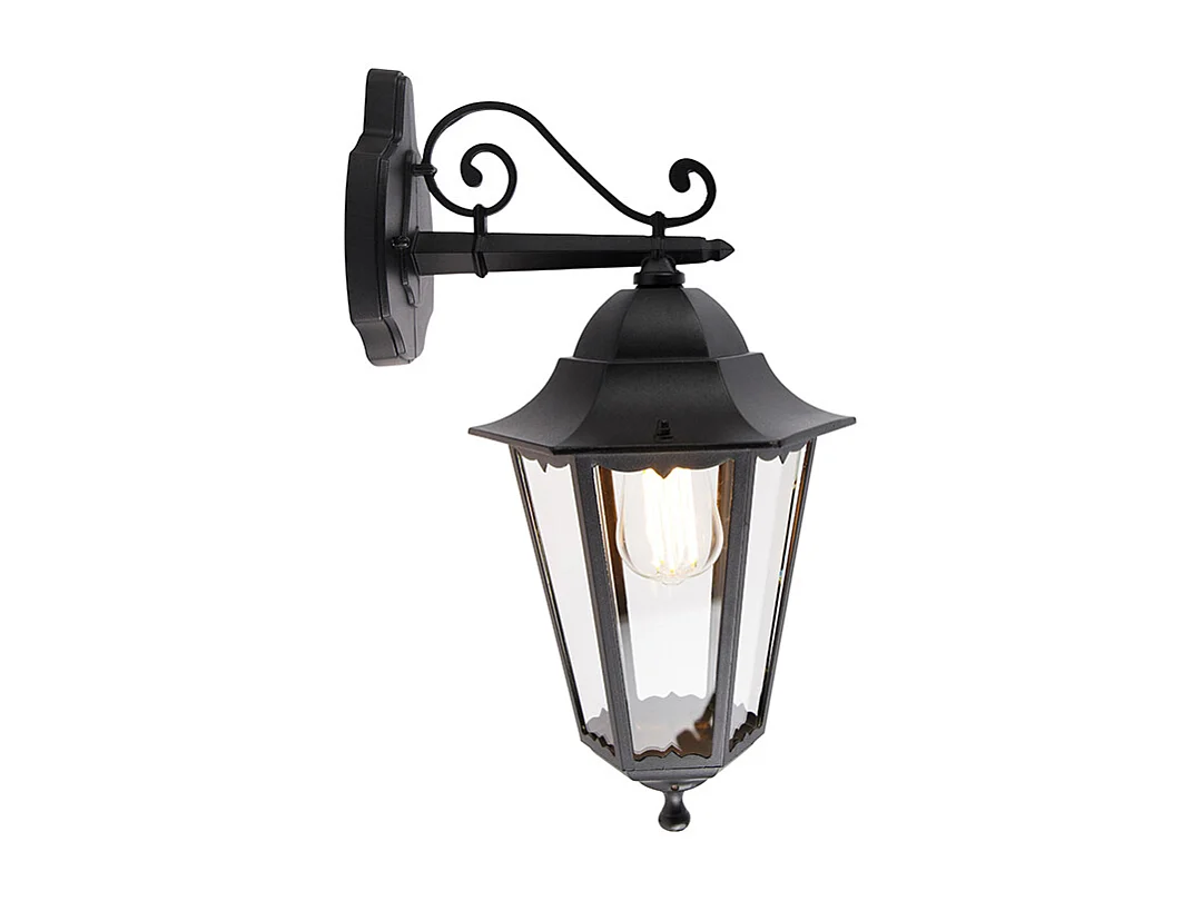 Lanterne murale extérieure classique noire IP44 - Havana Down