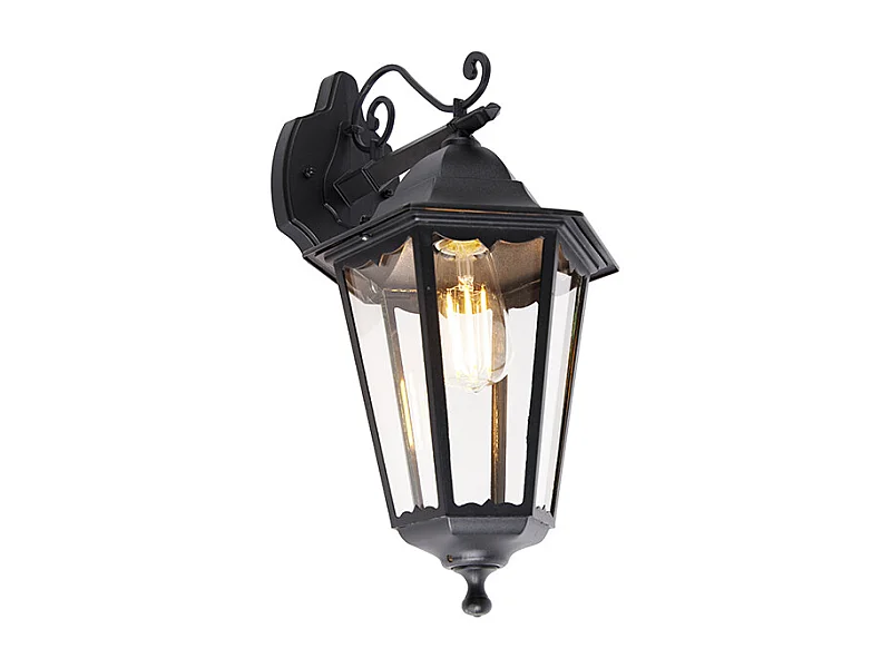 Lanterne murale extérieure classique noire IP44 - Havana Down
