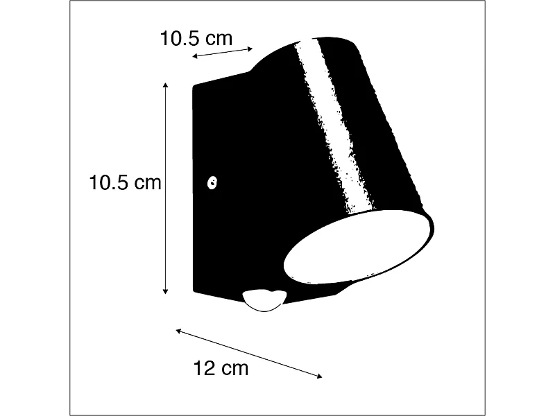 Lampe d'extérieur anthracite avec détecteur de mouvement, LED incluse - Uma