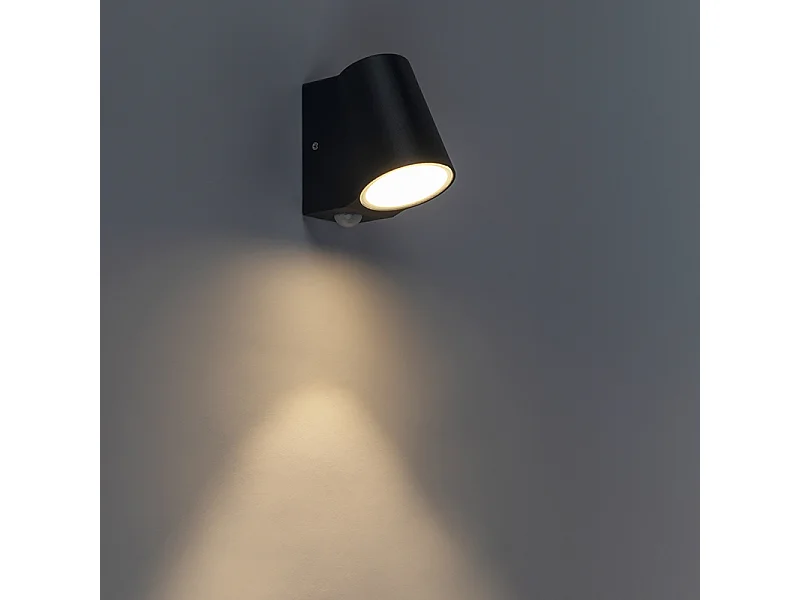 Lampe d'extérieur anthracite avec détecteur de mouvement, LED incluse - Uma