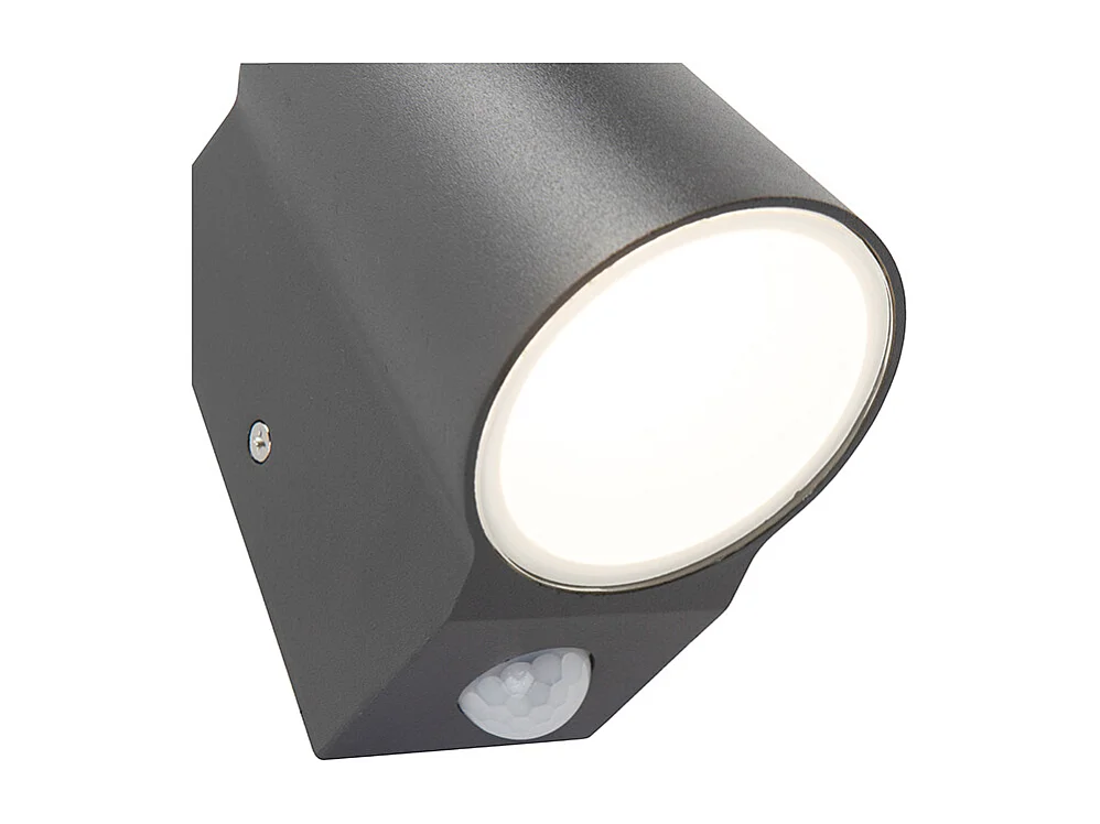 Lampe d'extérieur anthracite avec détecteur de mouvement, LED incluse - Uma