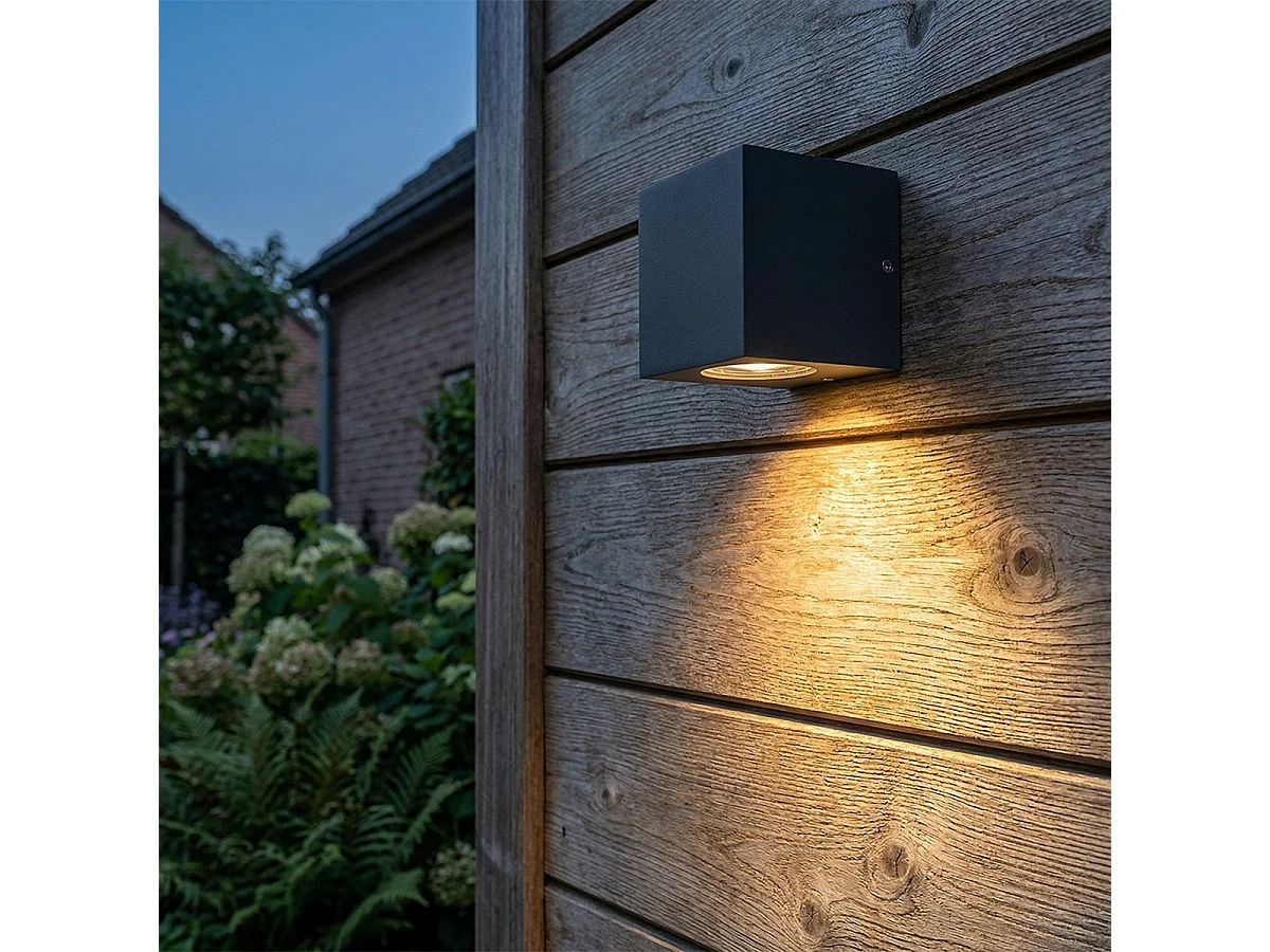 Applique murale d'extérieur moderne en plastique gris - Baleno