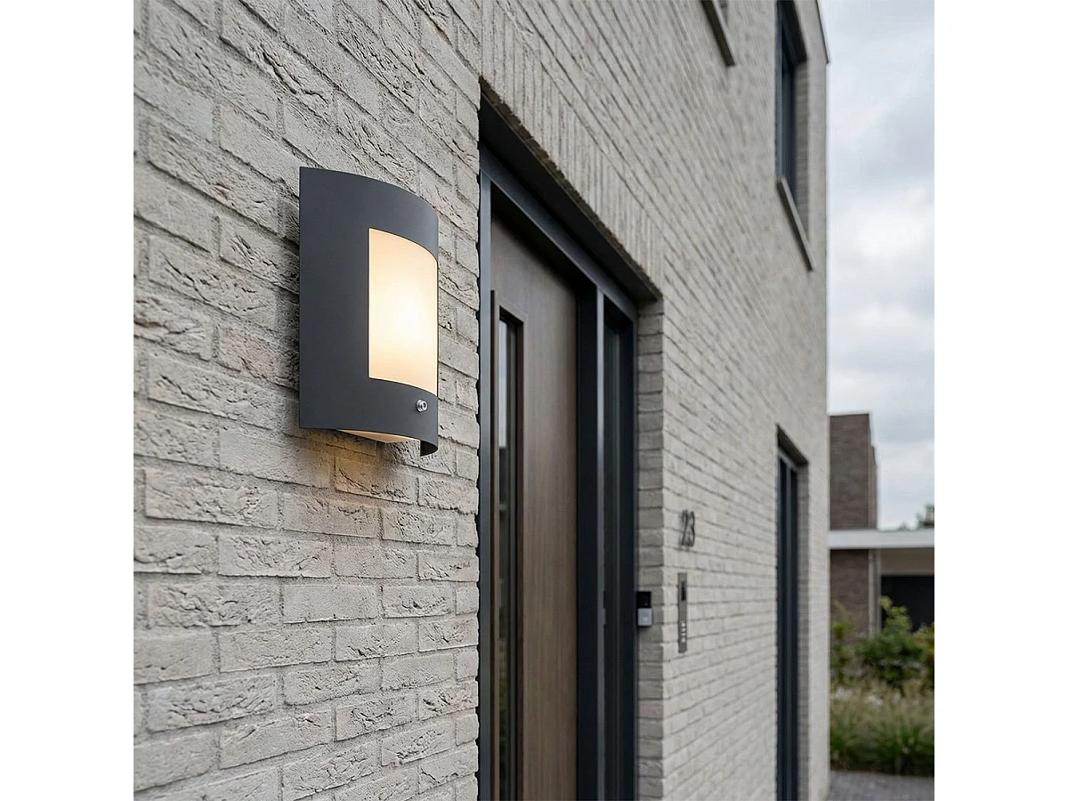 Applique murale extérieure anthracite IP44 capteur crépusculaire - Emmerald