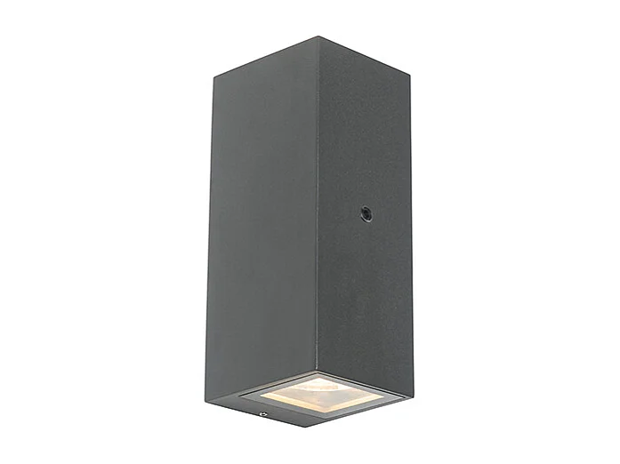 Applique murale grise 2 lumières IP44 avec capteur crépusculaire - Baleno