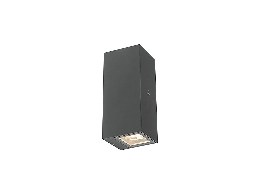 Applique murale grise 2 lumières IP44 avec capteur crépusculaire - Baleno