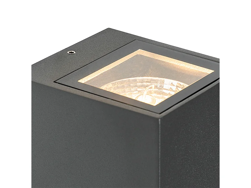 Applique murale grise 2 lumières IP44 avec capteur crépusculaire - Baleno