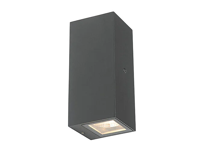 Applique murale grise 2 lumières IP44 avec capteur crépusculaire - Baleno